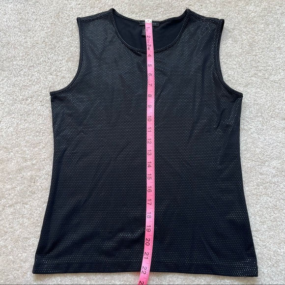 The Limited Sleeveless Tank Top Womens M Black Dots Shimmer Polka Dot Stretch - Picture 6 of 7